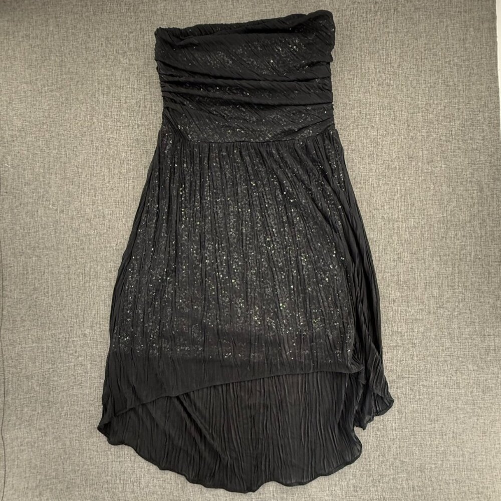 Express‎ Strapless High & Low Dress Sequin Sparkly Black 2 Party Evening Dance